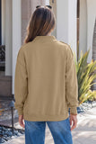 JESUS Letter Patch Graphic Exposed Seam Mock Neck Sweatshirt