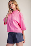 Mock Neck 3/4 sleeves Sweater