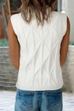 LDC Pearled High Neck Textured Knit Sweater Vest