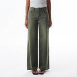 Mid Rise Wide Leg Full Jeans