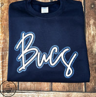 Barbe Bucs Script Glitter Puff Sweatshirt