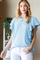 Ruffled Solid Urban Ribbed Top