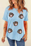 LDC Gopher Ball Sequin Patched Casual T Shirt