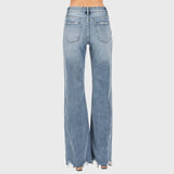 HIGH RISE STRETCH VINTAGE FLARE W/ FRAYED HEM
