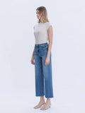 HIGH RISE MEDIUM WASH ANKLE WIDE JEANS LV2061