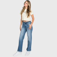 PETRA153 SUPER HIGH RISE STRETCH SLIM STRAIGHT JEANS
