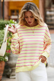 LDC Stripe Stylish Overlap Detail Drop Shoulder Sweatshirt