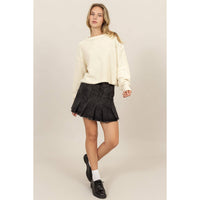 CROPPED OVERSIZED KNIT SWEATER