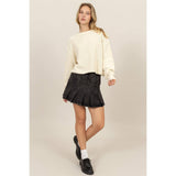 CROPPED OVERSIZED KNIT SWEATER