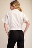 Mock Neck Suede Look Brush Top