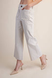 Colette Cropped Scallop Pocket Detail Wide-Leg Pants