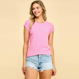 Basic Solid Ribbed Top