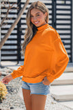Oversize Drop Shoulder Reversible Mock Neck Sweatshirt