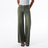 Mid Rise Wide Leg Full Jeans