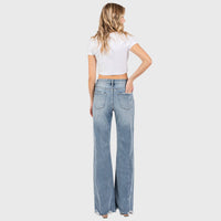 HIGH RISE STRETCH VINTAGE FLARE W/ FRAYED HEM