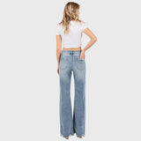 HIGH RISE STRETCH VINTAGE FLARE W/ FRAYED HEM