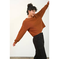 CROPPED OVERSIZED KNIT SWEATER