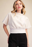 Mock Neck Suede Look Brush Top