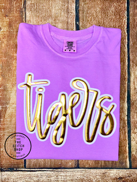 Glitter Puff Script Mascot Shirt