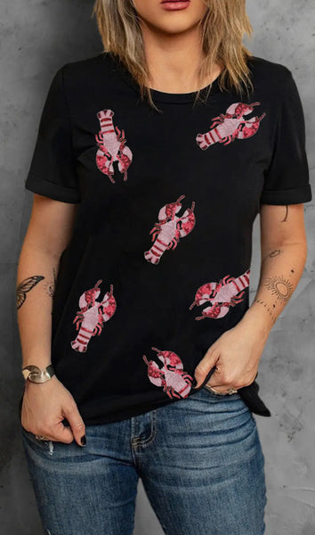 *Pre-Order* Crawfish Sequin Short Sleeve Top