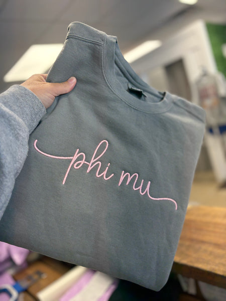 Comfort Colors Sorority Embroidered Sweatshirt