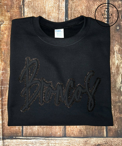 Tone on Tone Glitter Puff Mascot Sweatshirt