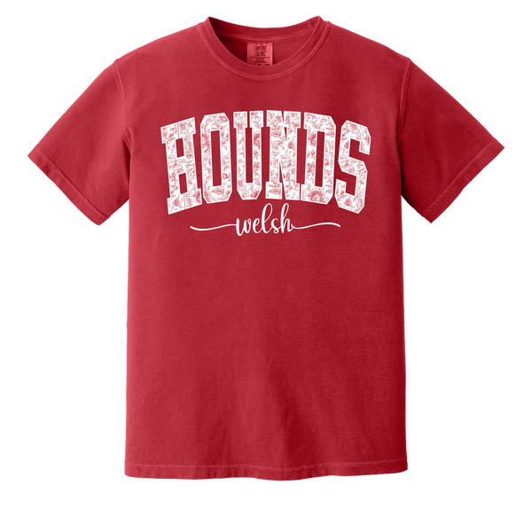 Welsh Hounds Floral Comfort Colors Printed Tee