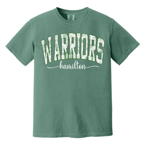 Hamilton Warriors Floral Comfort Colors Printed Tee