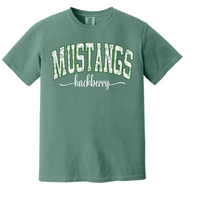 Hackberry Mustangs Floral Comfort Colors Printed Tee