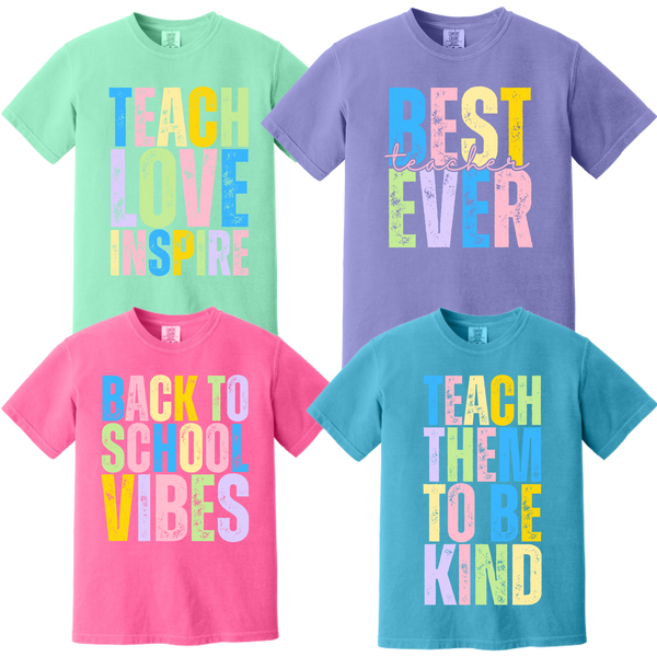 Back to School Teacher Vibes Comfort Colors Tee