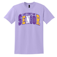 Purple and Gold Last First Day Senior Tee
