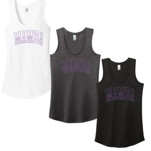 Mamba Purple Metallic Puff Ladies Fit Racerback Tank