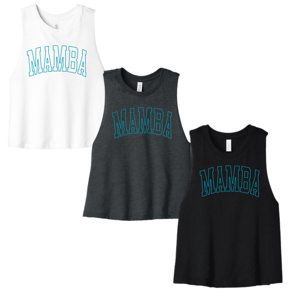 Mamba Teal Puff Crop Racerback Tank