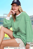 Oversized Striped Long Sleeve Pullover Top