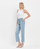 90'S SUPER HIGH RISE ANKLE SLIM WIDE JEANS
