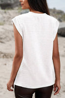 Textured Solid Sheath Sleeveless Casual Top | S-XL