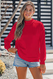 Oversize Drop Shoulder Reversible Mock Neck Sweatshirt