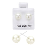 36Pairs - Round Pearl Stud Earrings