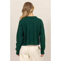 CROPPED OVERSIZED KNIT SWEATER