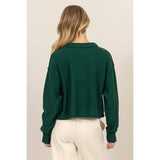 CROPPED OVERSIZED KNIT SWEATER