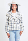 Women's Cropped Boxy Fit Shacket-J1092PSH