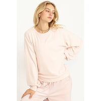 Round Neck Balloon Sleeve Sweatshirt