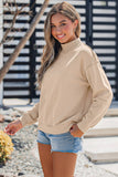 Oversize Drop Shoulder Reversible Mock Neck Sweatshirt