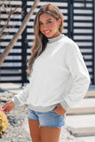 Oversize Drop Shoulder Reversible Mock Neck Sweatshirt
