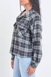 Women's Cropped Boxy Fit Shacket-J1092PSH