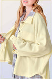 Loose Fit Button Down Long Sleeve Fleece Shacket