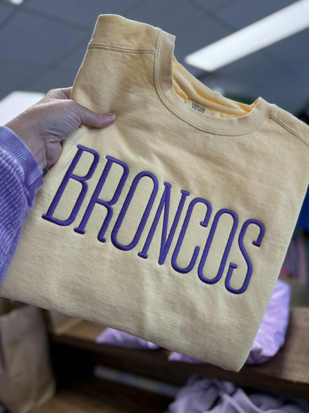 Comfort Colors Embroidered Mascot Thin Block Sweatshirt