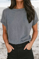 Solid Textured Exposed Seam Casual T-shirt | S-XL