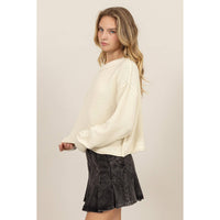 CROPPED OVERSIZED KNIT SWEATER