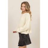 CROPPED OVERSIZED KNIT SWEATER